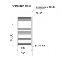 Полотенцесушитель Ariano Амстердам 100х50 Black